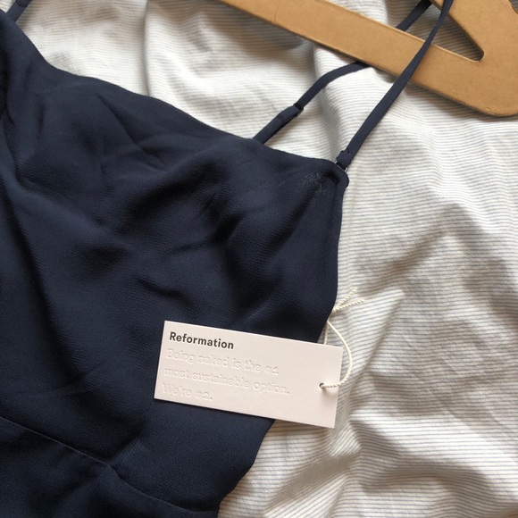 Reformation Ingrid Dress in Navy - Picture 5 of 5